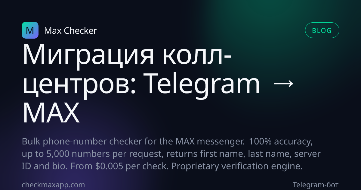 Миграция колл-центров с Telegram на MAX в 2026